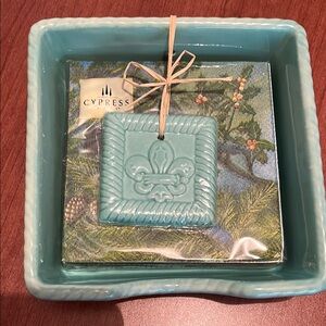 Cypress Teal Ceramic Cocktail Napkin Holder